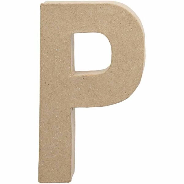 Γράμμα P μικρό papier-mache Yψος 10,5 cm Πάχος 2 cm