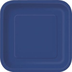 Πιάτα γλυκού τετράγωνα 18εκ. μπλε μονόχρωμα 16τεμ.