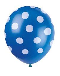 Μπαλόνια μπλε πουά 6τεμ.