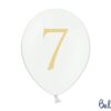 Μπαλόνι Λευκό Παστέλ "7" Χρυσό 1τεμ. 30εκ.
