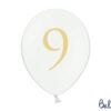 Μπαλόνι Λευκό Παστέλ "9" Χρυσό 1τεμ. 30εκ.