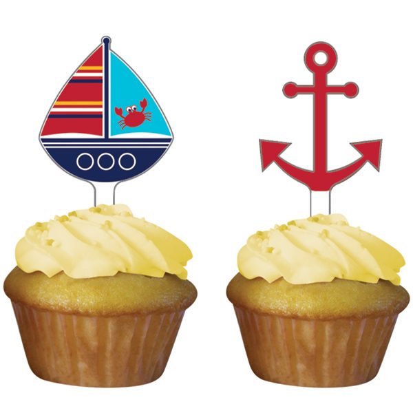 Διακοσμητικά για Cupcakes Ahoy Matey 5,08x6.98cm 12τεμ.