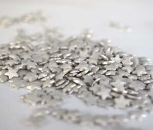 Mini Βρώσιμα Ασημένια Διακοσμητικά Αστεράκια για Γλυκά 8mm 200γρ.