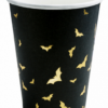 Ποτήρια μαύρα με χρυσές νυχτερίδες είδη σερβιρίσματος Halloween