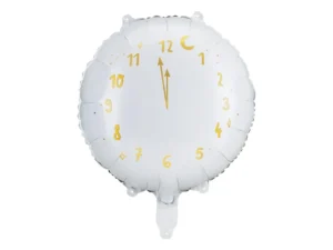 Μπαλόνι Foil Ρολόι, Άσπρο 45 εκ. , 1 τεμ.