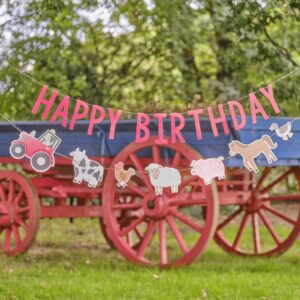 Farm Party Ζωάκια Φάρμας Γιρλάντα Happy Birthday!