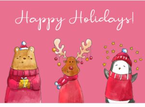 Happy Holiday Ζωάκια του Δάσους Χριστουγεννιάτικα Σουπλά! Τα ζωάκια του Δάσους σας εύχονται Happy Holiday σε σουπλά για να διακοσμήσετε το τραπέζι των γιορτών για τους καλεσμένους σας ή τους μικρούς σας φίλους! Δώστε χρώμα, γιορτινή ατμόσφαιρα με τα χριστουγεννιάτικα σουπλά στο τραπέζι της ημέρες των γιορτών στο πάρτι ή στην εκδήλωσή σας!