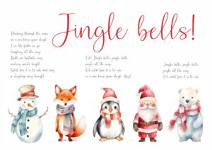 Jingle Bells Ζωάκια του Δάσους και Άγιος Βασίλης Χριστουγεννιάτικα Σουπλά! Ένα σουπλά με τους στίχους, γεμάτο μελωδία και ήχους  Jingle Bells μαζί με ζωάκια και Άγιο Βασίλη για να διακοσμήσετε το τραπέζι των γιορτών για τους καλεσμένους σας ή τους μικρούς σας φίλους! Δώστε χρώμα, γιορτινή ατμόσφαιρα με τα χριστουγεννιάτικα σουπλά στο τραπέζι της ημέρες των γιορτών στο πάρτι ή στην εκδήλωσή σας!