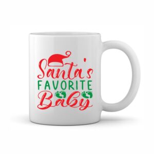 Santa`s Favorite Baby Χριστουγεννιάτικη Κούπα Κεραμική κούπα γυαλιστερή άσπρου χρώματος Υψηλή ποιότητα εκτύπωσης Ανθεκτική σε πλυντήριο πιάτων Χωρητικότητα 11oz Τεμάχια : 1