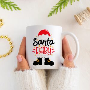 Santa Baby Χριστουγεννιάτικη Κούπα Κεραμική κούπα γυαλιστερή άσπρου χρώματος Υψηλή ποιότητα εκτύπωσης Ανθεκτική σε πλυντήριο πιάτων Χωρητικότητα 11oz Τεμάχια : 1