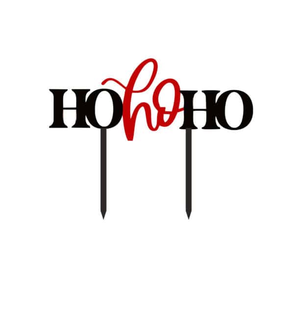 Χριστουγεννιάτικο Cake Topper Plexiglass Μαύρο Κόκκινο Ho Ho Ho! Διακοσμήστε εύκολα και φανταστικά την τούρτα, το cake, τη βασιλόπιτα κλπ τώρα τις γιορτές!!!