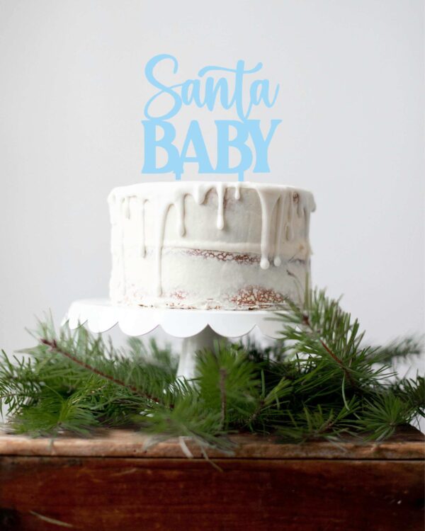 Χριστουγεννιάτικο Cake Topper Plexiglass Γαλάζιο Santa Baby! Διακοσμήστε εύκολα και φανταστικά την τούρτα, το cake, τη βασιλόπιτα κλπ τώρα τις γιορτές!!! Τέλειο Cake Topper είτε πρόκειται για νεογέννητο, είτε για τα πρώτα γενέθλια ή απλά για να δηλώσετε ότι είστε ένα Santa baby!