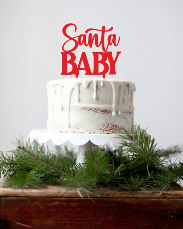 Χριστουγεννιάτικο Cake Topper Plexiglass Κόκκινο Santa Baby! Διακοσμήστε εύκολα και φανταστικά την τούρτα, το cake, τη βασιλόπιτα κλπ τώρα τις γιορτές!!! Τέλειο Cake Topper είτε πρόκειται για νεογέννητο, είτε για τα πρώτα γενέθλια ή απλά για να δηλώσετε ότι είστε ένα Santa baby!