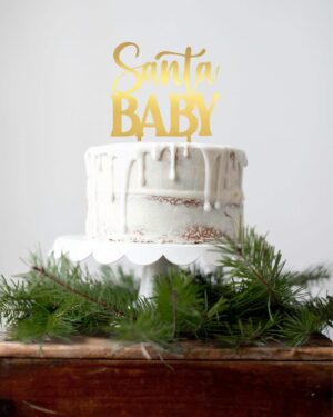 Χριστουγεννιάτικο Cake Topper Plexiglass Χρυσό Καθρέφτη Santa Baby! Διακοσμήστε εύκολα και φανταστικά την τούρτα, το cake, τη βασιλόπιτα κλπ τώρα τις γιορτές!!! Τέλειο Cake Topper είτε πρόκειται για νεογέννητο, είτε για τα πρώτα γενέθλια ή απλά για να δηλώσετε ότι είστε ένα Santa baby!