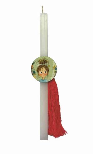 Πασχαλινή Λαμπάδα Κορίτσι με Κότσο